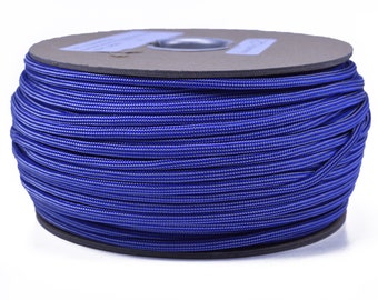 Electric Blue Silver Stripes - 250 Foot Spool - 550 Type III 7 Strand Commercial Paracord for Paracord Crafts - Made in the United States