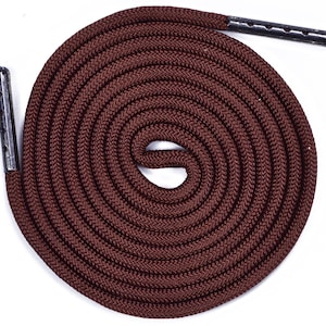 Chocolate Brown Round Paracord Shoe Laces (1 Pair) - 26”, 36&quot;, 46&quot;, 56&quot;, 66, 76&quot;, 86&quot;, 96&quot;, 106” - Handmade In the USA
