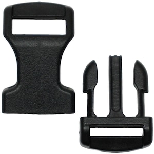 Black - 1/2 Inch Plastic Paracord Buckles