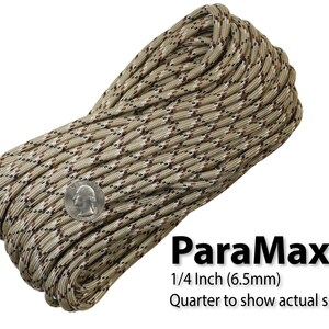 Desert Camo Paramax Paracord for Paracord Crafts - 100 Feet - Made in the United States