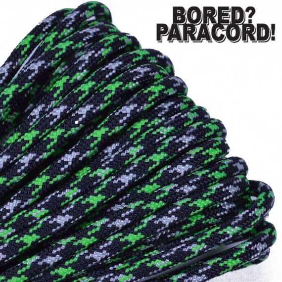 Neon Green Ninja 550 Paracord for Paracord Crafts Made in the United States  25ft 50ft 100ft Bored Paracord 
