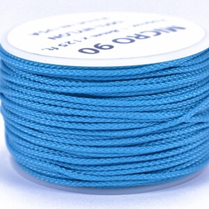 Neon Turquoise - Micro Cord 1.18mm - 125 or 1000 Foot Spool - Made In USA