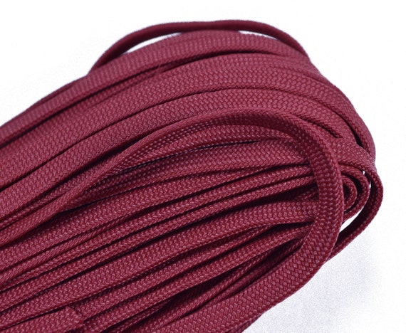 Crimson Coreless/gutted 550 Paracord Flat Hollow Cord Whip Makers