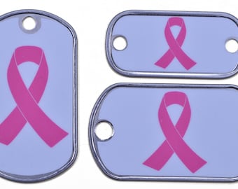 Breast Cancer Awareness Ribbon - Dog Tag