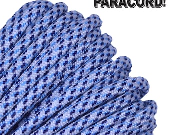 Arctic Digital Camo - 100 Ft / 50 Ft / 25 Ft Of 550 Cord Type III 7 Strand 550 Paracord for Paracord Crafts - Made in the United States