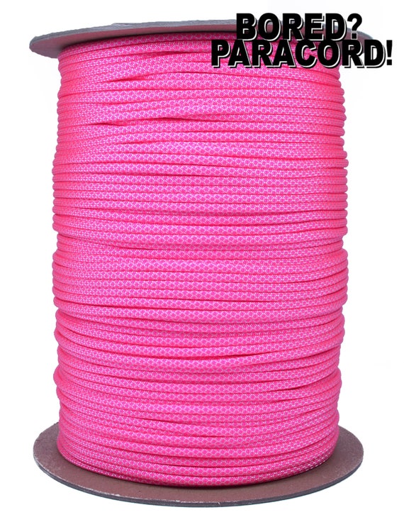 Neon Pink Diamonds Made in the United States 550 Paracord for Paracord Crafts 100 Feet