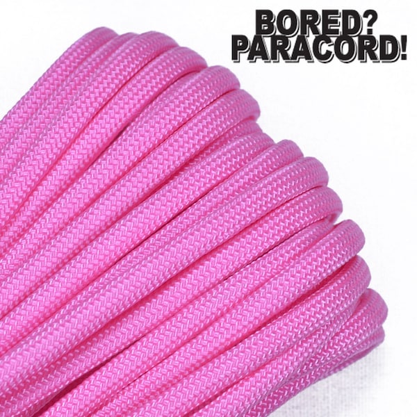 Rose Pink- 100 Feet / 50 Feet / 25 Feet  - 550 Paracord for Paracord Crafts - Made in the United States