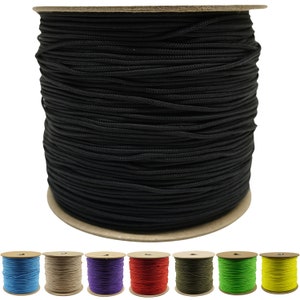 95 Cord Tensile Strength - 1000 Foot Spool - 40+ Colors - Type 1 Paracord Thin Durable Strong Rope Survival Camping Lanyards Bracelet Making