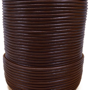 Light Brown 3mm Leather Round Cord 100 Meter Spool
