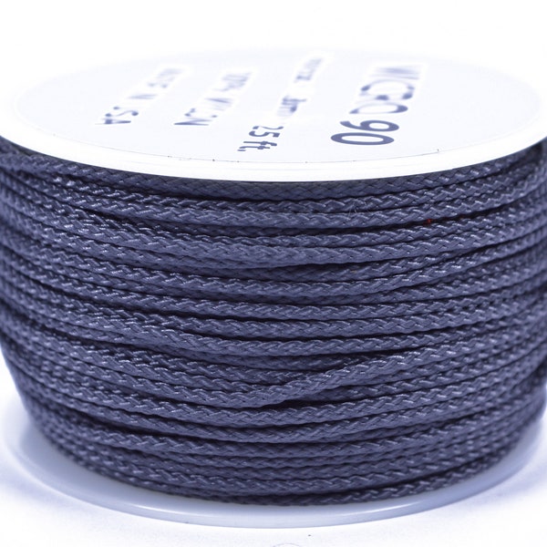 Charcoal Gray - Micro Cord 1.18mm 125 or 1000 Foot Spool - Made In USA