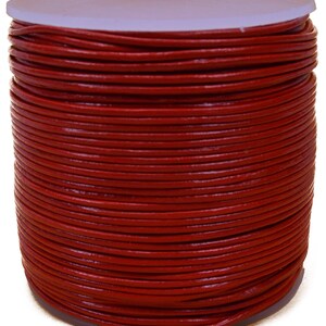 Red 1mm Leather Round Cord 100 Meter Spool