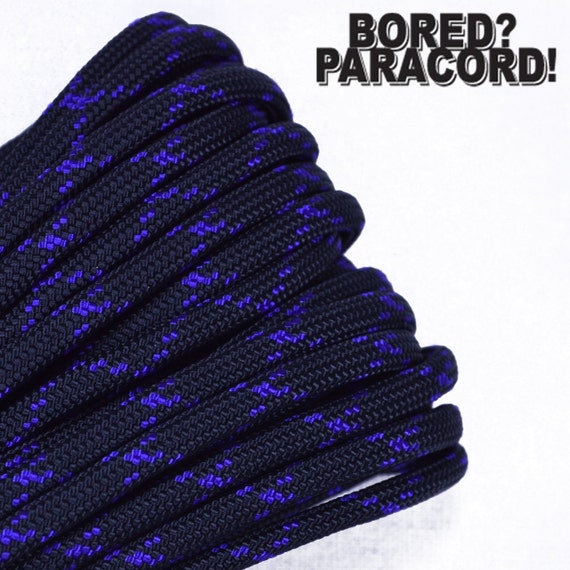 Black With Purple X 100 Feet / 50 Feet / 25 Feet 550 Paracord for Paracord  Crafts Made in the United States 