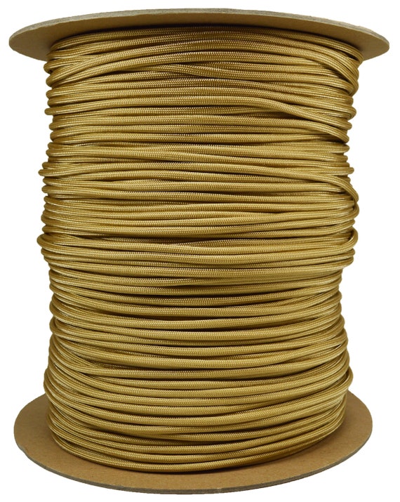 Gold 750 Cord 11 Strand Type IV Paracord - 1000 Foot Spool