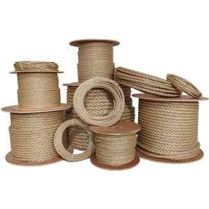 Twisted ProManila Rope UnManila 3 Strand Outdoor Rope - Lightweight Synthetic Manila for DIY Projects, Marine, Commercial, Craft, Contractor
