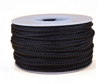 Black - Micro Cord 125 or 1000 Foot Spool - Made In USA
