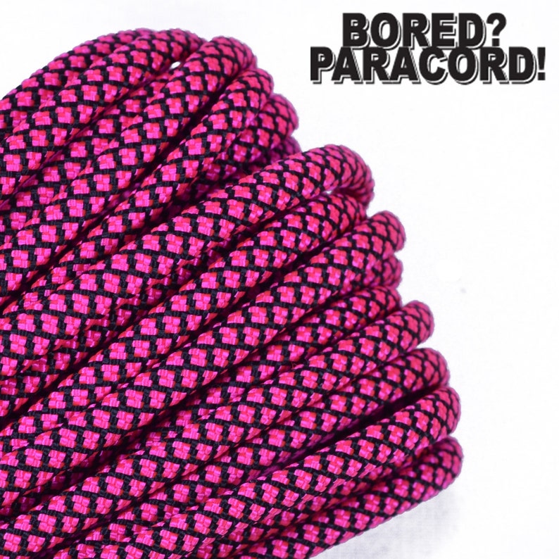 Neon Pink Diamonds Made in the United States 550 Paracord for Paracord Crafts 100 Feet
