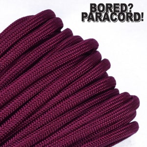 Burgundy  - 100 Feet / 50 Feet / 25 Feet - 550 Paracord for Paracord Crafts - Made in the United States