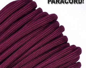 Burgundy  - 100 Feet / 50 Feet / 25 Feet - 550 Paracord for Paracord Crafts - Made in the United States