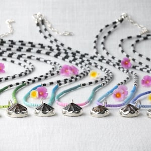 Hawaiian Opihi Shell Necklace Sterling Silver Bezel  Beaded Hawaii Mermaid Beachy Boho Ocean Jewelry Adjustable Rainbow Colors Gift for Her