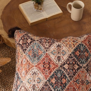 Vintage Moroccan Throw Pillow Cover: Ogee Suzani Design