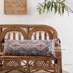 Distressed Turkish Cushion Cover: Vintage Persian Kilim Style