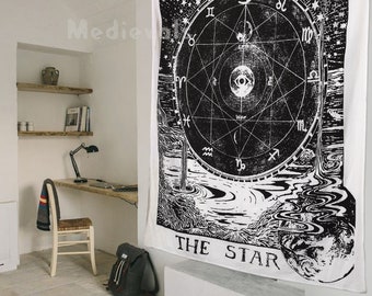 The Star Tapestry Wall Hanging Medieval Europe Divination Tarot Room Decor