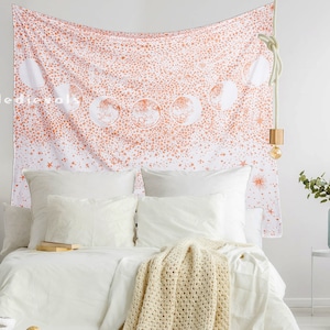 Lunar Eclipse Tapestry Rose Gold White Color Queen Large High Quality