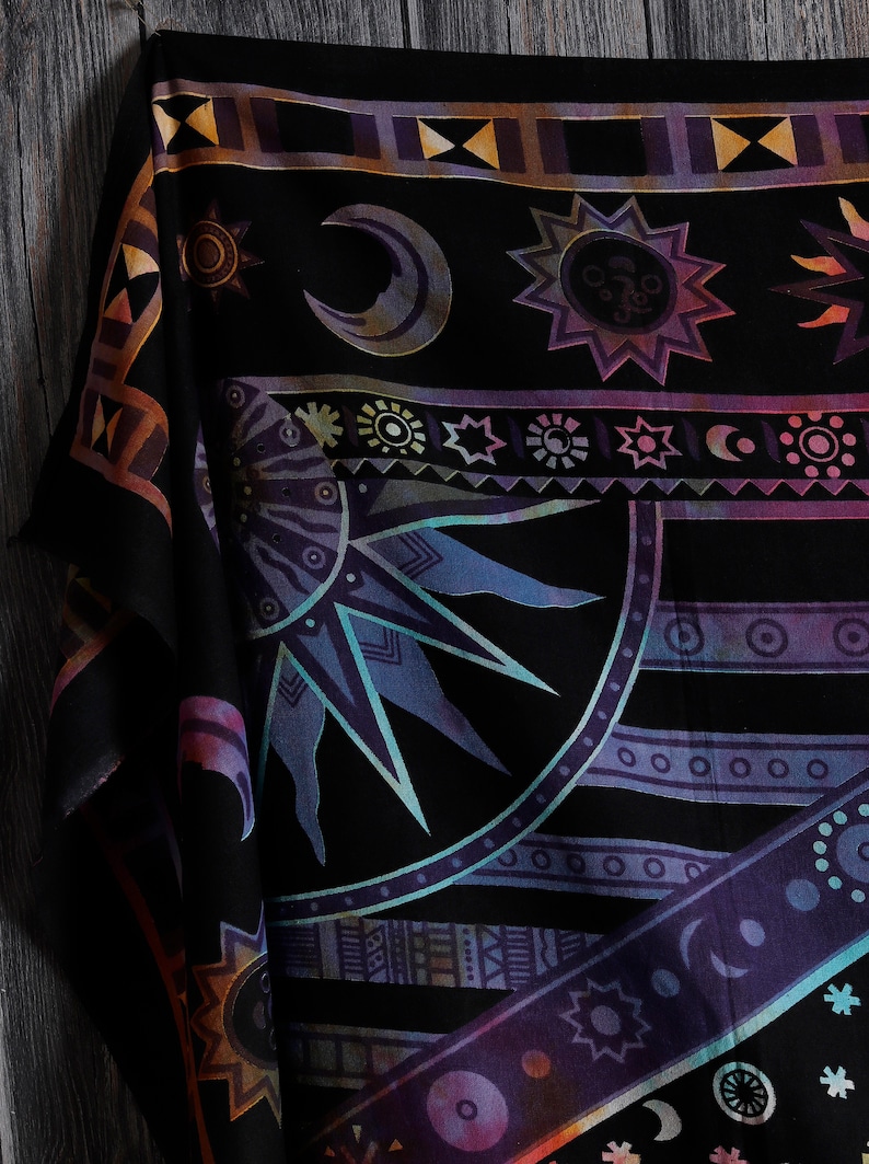 Tie dyed Celestial Design Sun Moon Star Decor