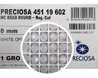 White Opal milky Beads 4-6-8mm Preciosa Genuine Czech Round MC Faceted Crystals