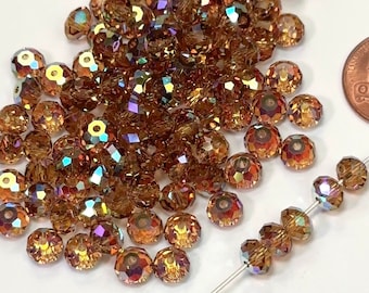 Light Colorado Topaz AB coated Preciosa Czech Machine Cut Bellatrix Crystal Beads 45119002 6mm 36pcs brown spacer beads 5040 Briolette shape