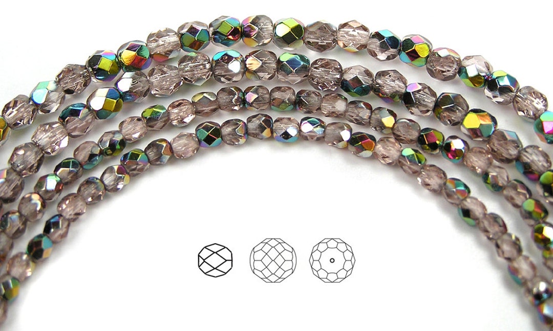 Lot De 25 Perles Facettées Bohême 6 Mm Rosaline - Site Français - Neuf