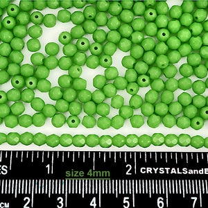 600 Green Opal 4mm Preciosa Czech Fire Polished Round Faceted Glass Beads Traditional Czech Glass Fire Polish Bead loose Wholesale