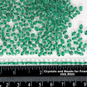 600 Crystal Green Lined 4mm Preciosa Czech Fire Polished Round Faceted Glass Beads Traditional Czech Glass Fire Polish Bead loose Wholesale