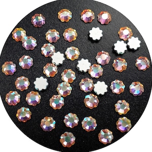 Crystal AB HotFix Preciosa MC FLOWER Flatbacks Article 43802302 Genuine Czech Crystals clear with Aurora Borealis coating ss16 4mm 288pcs
