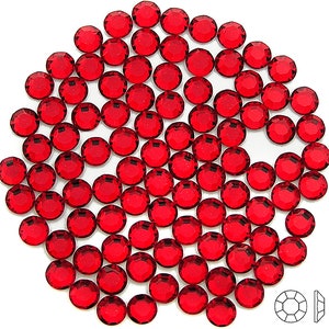 BLOWOUT SALE Light Siam Preciosa 8 faceted Chaton Roses Article 43811110 Rhinestone Flatbacks Genuine Czech Red Crystals ss6 ss7 nail art