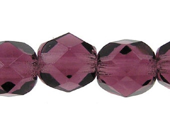 Perle di vetro ceco sfaccettate rotonde da 8 mm lucidate a fuoco