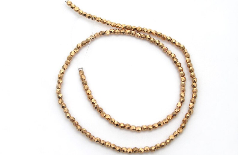Crystal Aurum 2X goud volledig gecoate Tsjechische vuurgepolijste ronde gefacetteerde glaskralen preciosa 3 mm 4 mm 6 mm traditionele preciosa volledige Aurum2X afbeelding 4