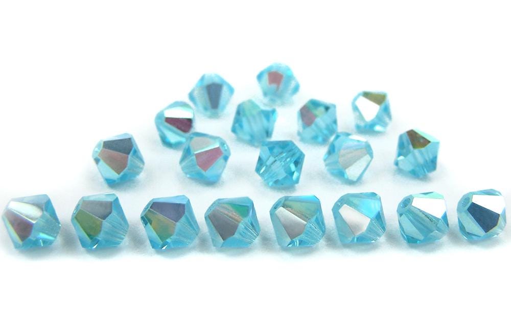4mm Deep Blue Glass Bicone Beads – 13 Strand – Good Medicine