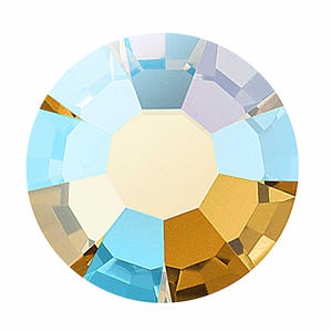 Topaz AB Preciosa VIVA or MAXIMA Chaton Roses Genuine Czech Crystals Orangy w Aurora Borealis Rhinestone Flatbacks ss9 ss12 ss16 ss20 ss34