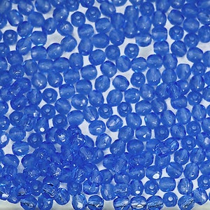600 Sapphire blue 3mm Preciosa Czech Fire Polished Round Faceted Glass Beads Traditional Czech Glass Fire Polish Wholesale loose