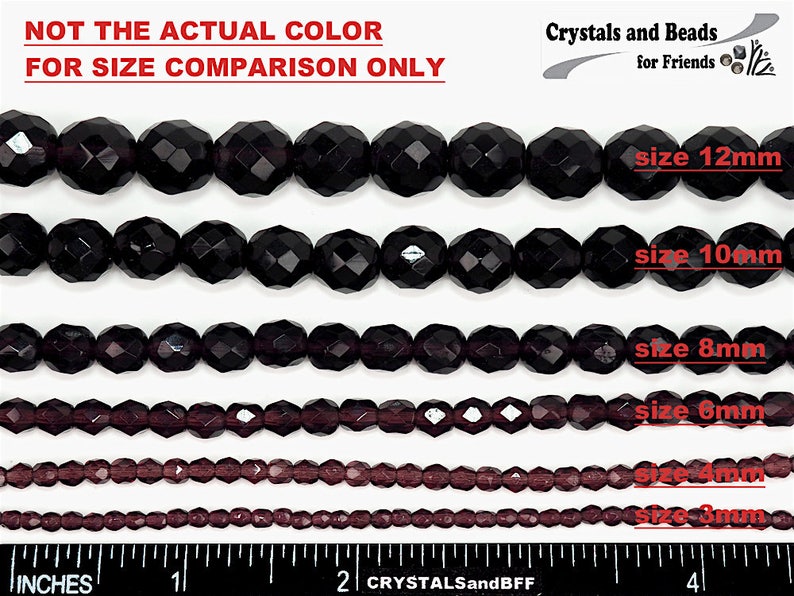 Czech Glass Fire Polish Beads 150 Jet Black 8mm Preciosa Czech Fire Polished Round Faceted Glass Beads loose
