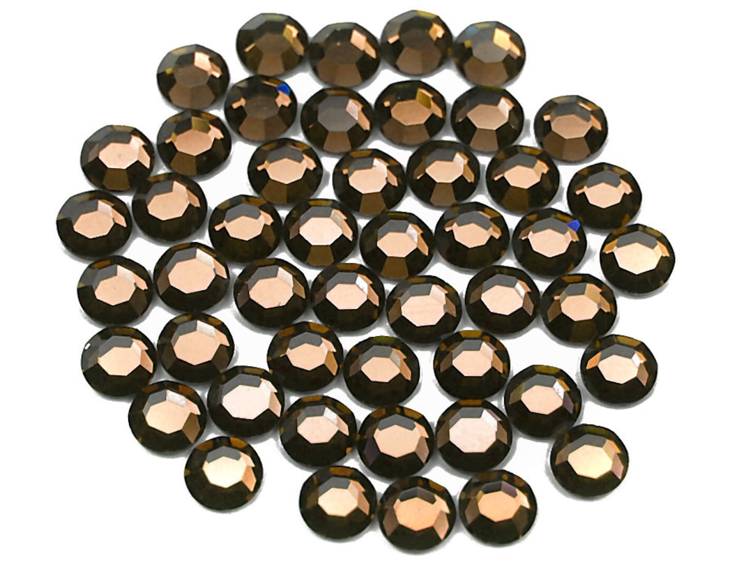 Preciosa Crystal Flat Back Smoked Topaz AB and Smoked Topaz
