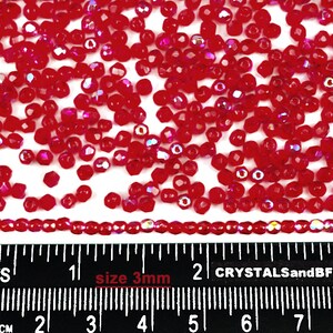 600 Light Siam AB coated 3mm Preciosa Czech Fire Polished Round Faceted Glass Beads Traditional Czech Glass Fire Polish red Wholesale loose