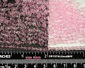 600 Crystal Pink Shimmer coated 4mm Preciosa Czech Fire Polished Round Faceted Glass Beads Traditional Czech Glass Fire Polish Bead loose