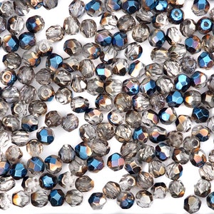 300 Crystal Moody Sky Blue coated 6mm Preciosa Czech Fire Polished Round Faceted Glass Beads Traditional Czech Glass Fire Polish Wholesale