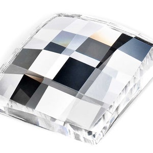 Crystal clear, Preciosa Czech MC Chessboard SQUARE Maxima Flatback Stones Style #438-23-301 Silver Foiled size 8x8mm, 10x10mm, 12x12mm, 12pc