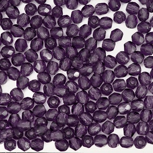Tiefes Violett Preciosa Tschechische feuerpolierte runde facettierte Glasperlen Großhandel lose Feuer polierte Perle Lila 3 mm 4 mm 6 mm 8 mm Traditionelle Perlen