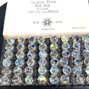Swarovski Art. 5000-199 in 11mm Crystal AB coated Vintage Round Faceted Crystal Beads Aurora Boreale SW231