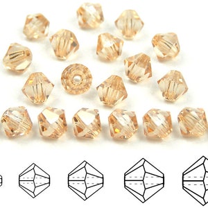 Crystal Champagne Luster coated Traditional Czech Glass MC Bicone Beads Rondell Diamond Crystals 3mm 4mm 6mm clear light brown lustre