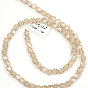Crystal Champagne Czech Fire Polished Round Faceted Glass Beads Preciosa 3mm 4mm 6mm 8mm 10mm Traditional Preciosa Beads Golden Tan image 6